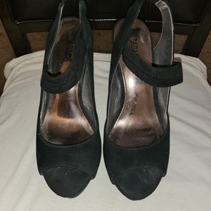Carlos by Carlos Santana Black Velvet Stiletto Heel Sz 8M